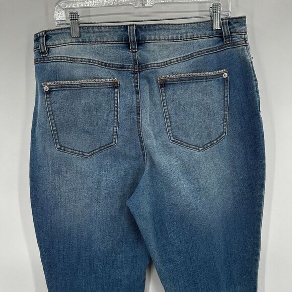 INC INTERNATIONAL CONCEPTS High Rise Embellished Bling Skinny Jeans Size 14 / 32 - Picture 6 of 8